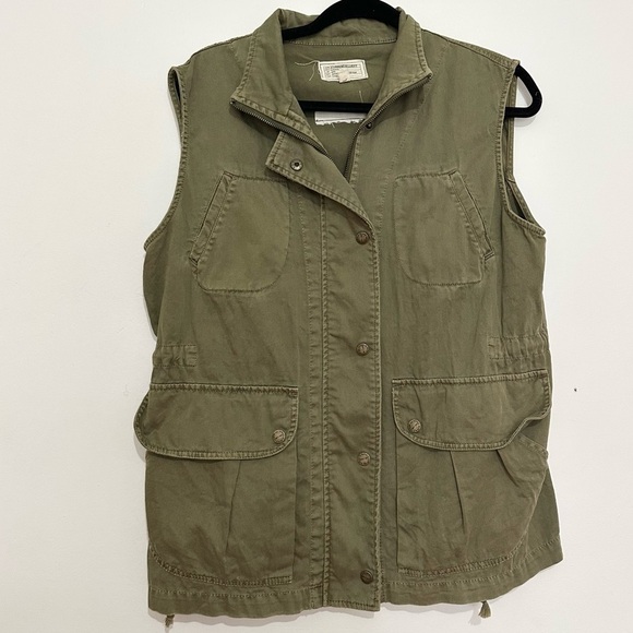 CURRENT ELLIOT Womens Size 1 The Leisure Zip Vest Gilet Military Green Utility - Picture 2 of 5